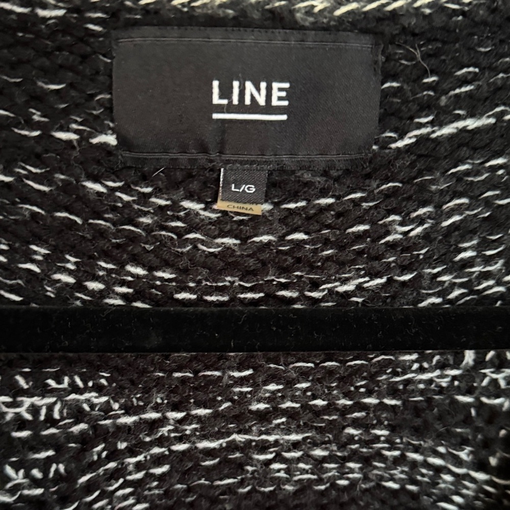 Line oversized marbled cardigan size large black and white with pockets soft - Picture 2 of 5